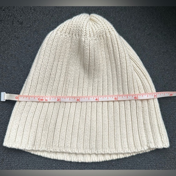 ribbed cotton beanie · cream · one size - Picture 3 of 5